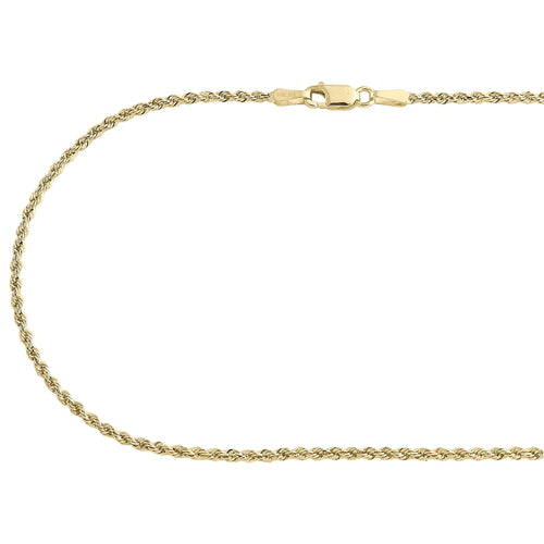 10K Yellow Gold Diamond Cut Rope Chain Necklace 16 Inches X364