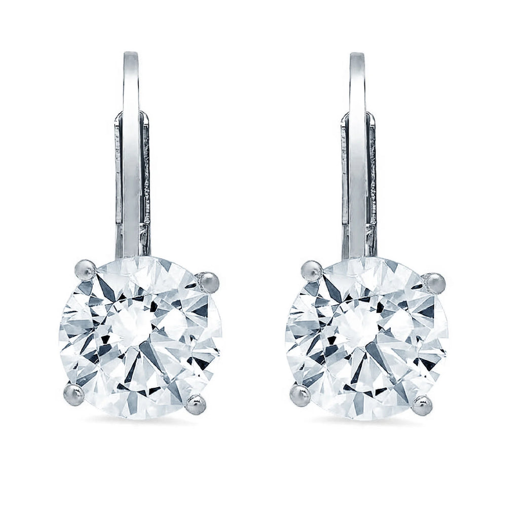 14k White Gold Simulated Diamond Drop Earrings S1410
