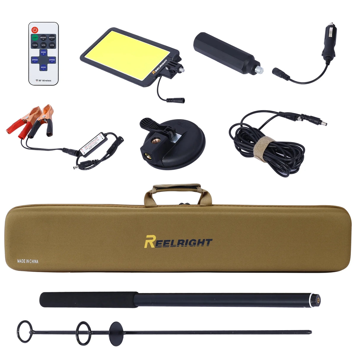 LED Camping Light, 12V 10000 Lumen Portable Outdoor Light with Telescoping Pole Magnetic Base D243