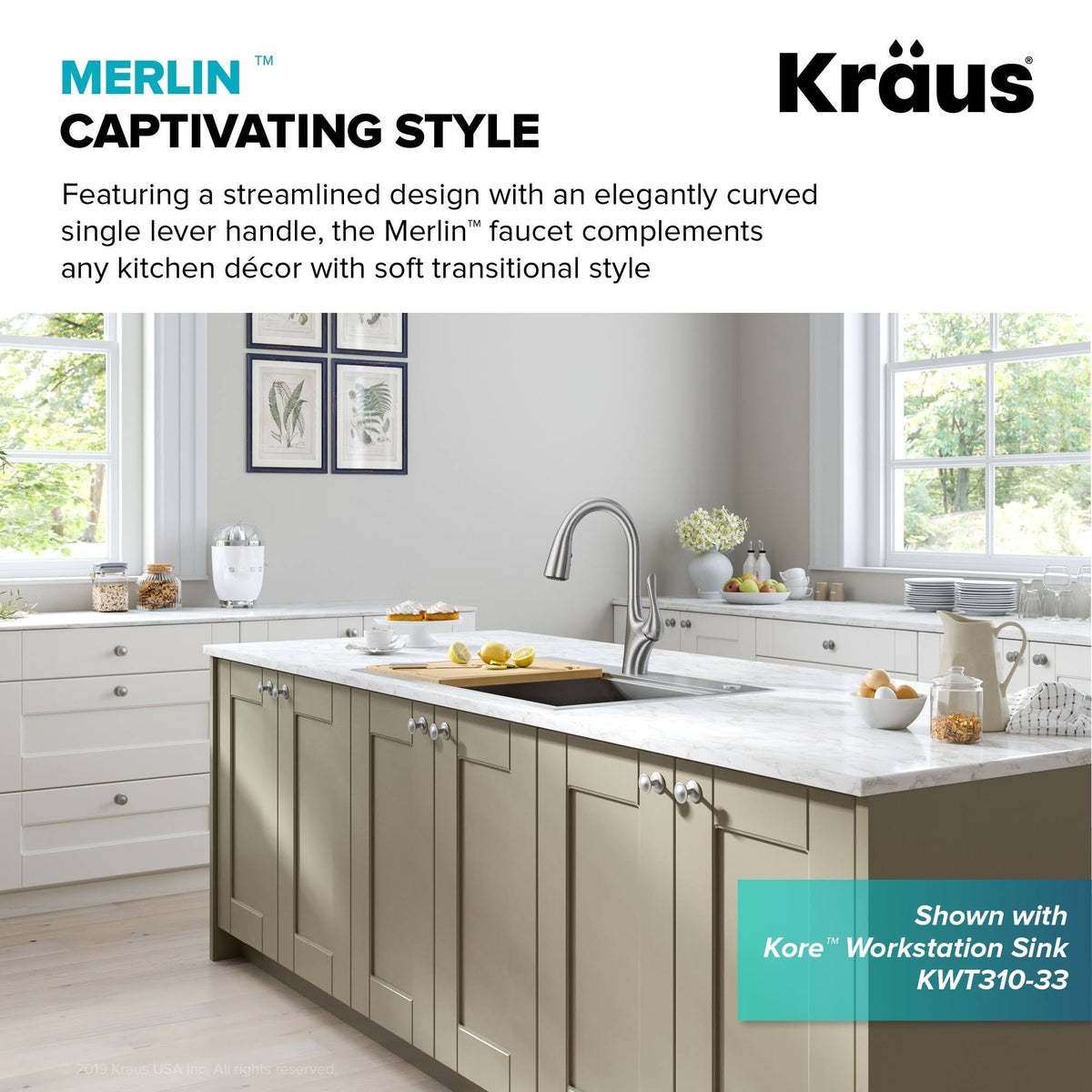 Stainless Steel Single Handle Pull-Down Kitchen Faucet I9370