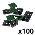 Black Mounting Base for Cable Runs, 100 Pack W595