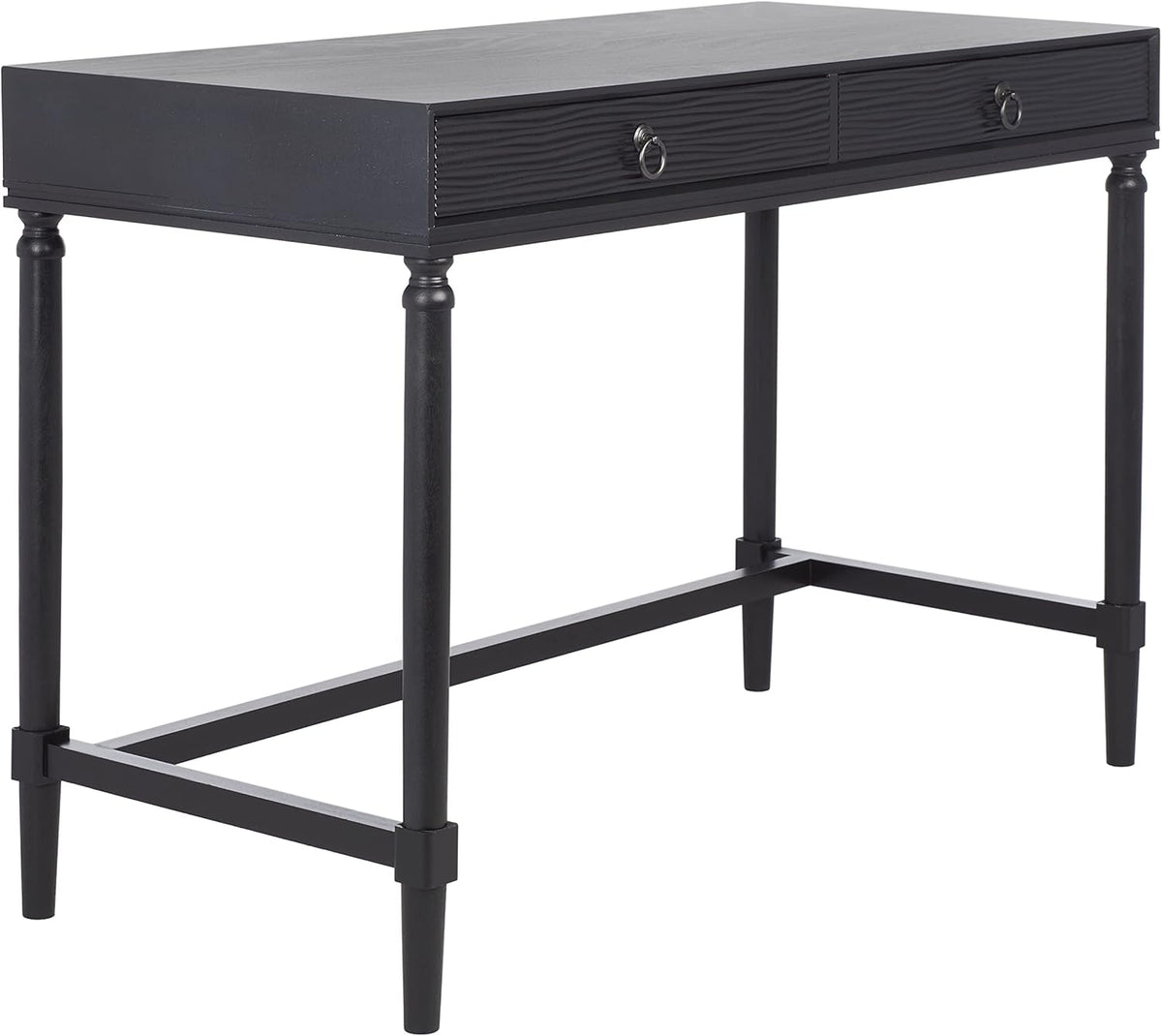 Black/Natural 2-Drawer Computer Desk Q9967