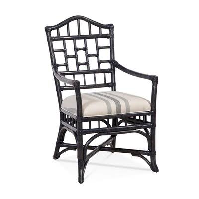Gray and Teal Stripe Arm Chair E540796