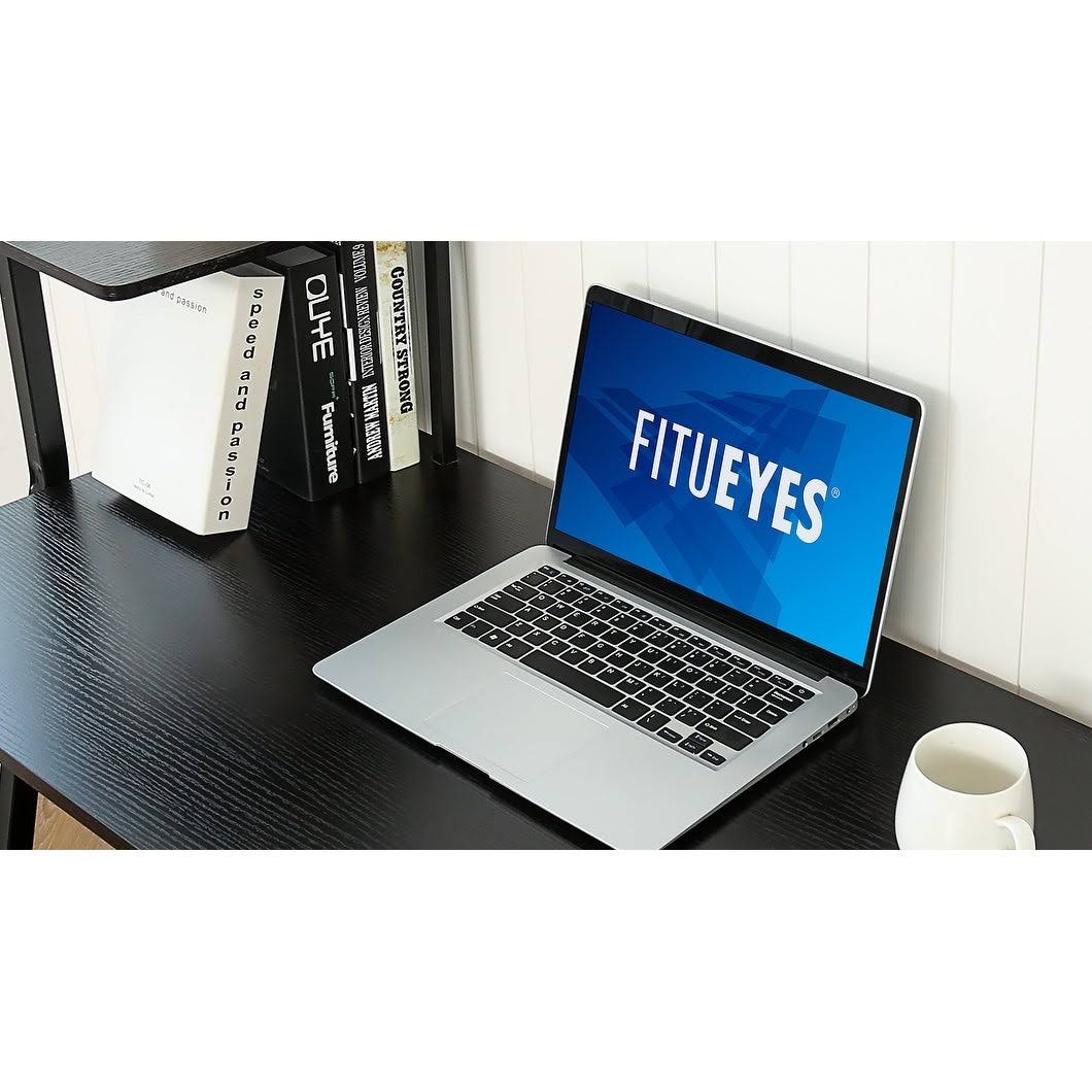 Black Computer Desk with Bookshelf R682219