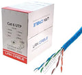 White Cat6 1000 ft Bulk Ethernet Cable, Bare Solid Copper UTP, 23 AWG W717052